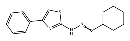 Cyclohexanecarboxaldehyde, 2-(4-phenyl-2-thiazolyl)hydrazone Structure