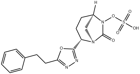 Sulfuric acid, mono[(1R,2S,5R)-7-oxo-2-[5-(2-phenylethyl)-1,3,4-oxadiazol-2-yl]-1,6-diazabicyclo[3.2.1]oct-6-yl] ester Structure