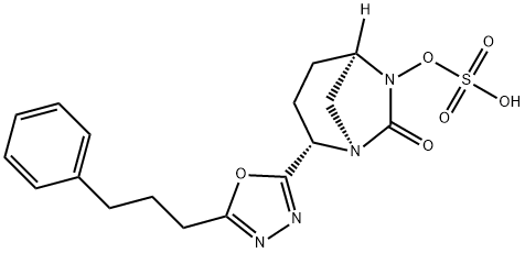 Sulfuric acid, mono[(1R,2S,5R)-7-oxo-2-[5-(3-phenylpropyl)-1,3,4-oxadiazol-2-yl]-1,6-diazabicyclo[3.2.1]oct-6-yl] ester Structure