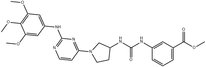 Benzoic acid, 3-[[[[1-[2-[(3,4,5-trimethoxyphenyl)amino]-4-pyrimidinyl]-3-pyrrolidinyl]amino]carbonyl]amino]-, methyl ester Structure