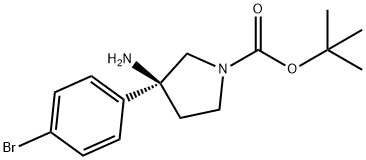 1-Pyrrolidinecarboxylic acid, 3-amino-3-(4-bromophenyl)-, 1,1-dimethylethyl este… Structure