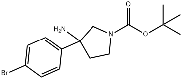 1-Pyrrolidinecarboxylic acid, 3-amino-3-(4-bromophenyl)-, 1,1-dimethylethyl este… Structure