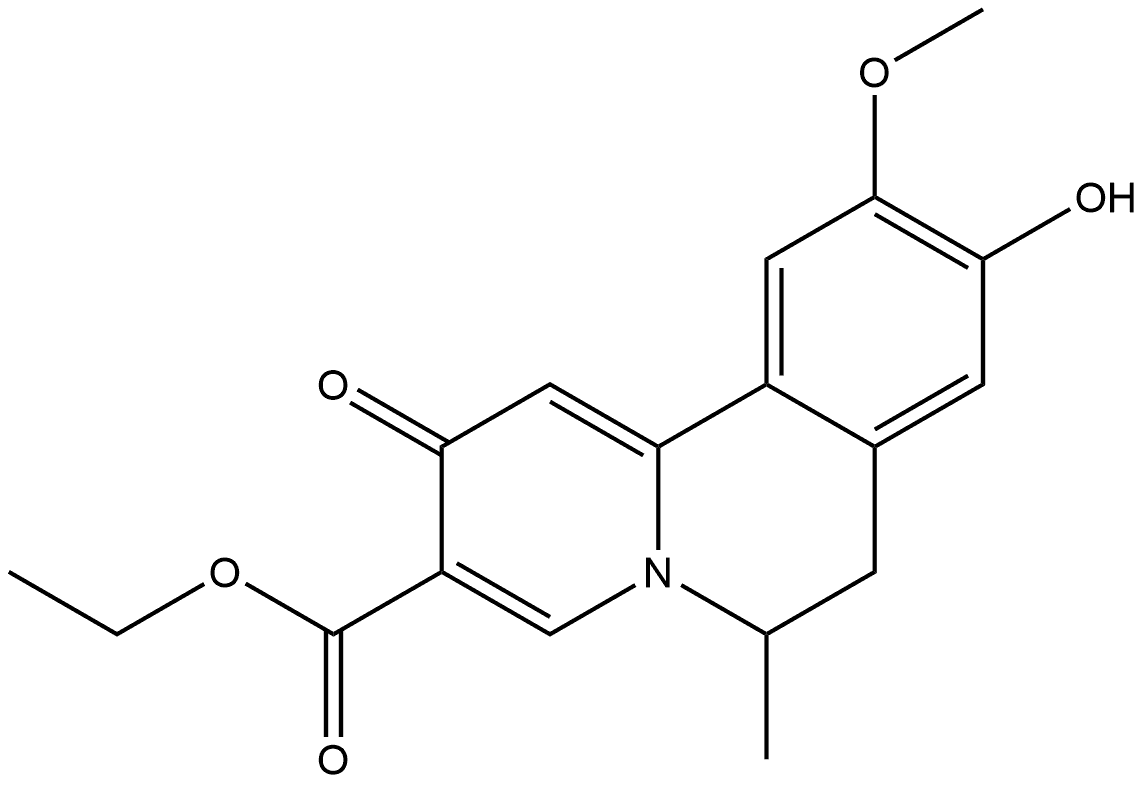 Ethyl 9-Hydroxy-10-methoxy-6-methyl-2-oxo-6,7-dihydro-2H-pyrido[2,1-a]isoquinoline-3-carboxylate Structure