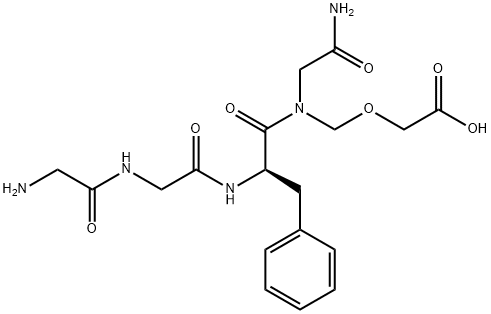 Glycinamide, glycylglycyl-D-phenylalanyl-N-[(carboxymethoxy)methyl]- Structure