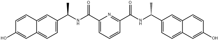 2,6-Pyridinedicarboxamide, N2,N6-bis[(1R)-1-(6-hydroxy-2-naphthalenyl)ethyl]- 구조식 이미지