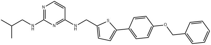 2,4-Pyrimidinediamine, N2-(2-methylpropyl)-N4-[[5-[4-(phenylmethoxy)phenyl]-2-thienyl]methyl]- Structure