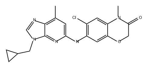 2H-1,4-Benzoxazin-3(4H)-one, 6-chloro-7-[[3-(cyclopropylmethyl)-7-methyl-3H-imidazo[4,5-b]pyridin-5-yl]amino]-4-methyl- Structure