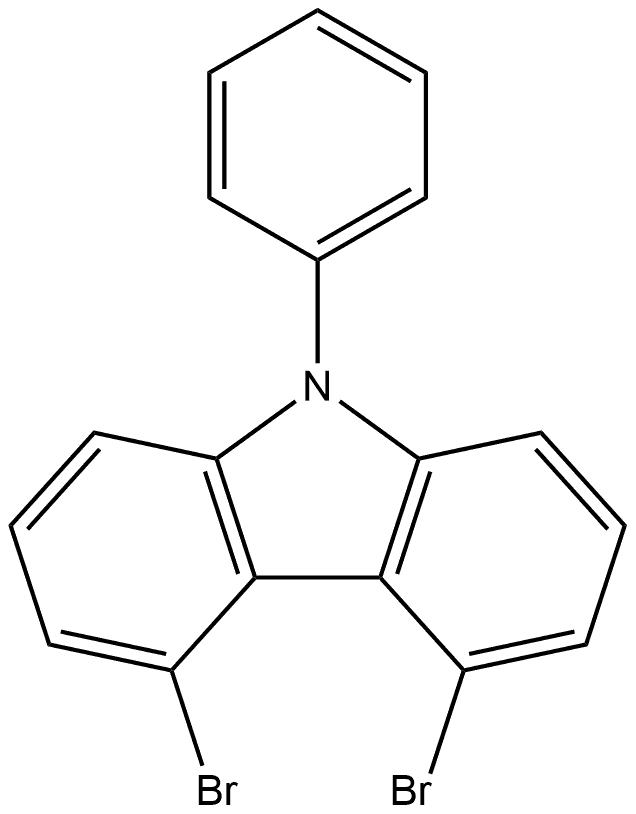 4，5-Dibromo-9-phenyl-9H-carbazole 구조식 이미지