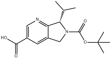 (S)-6-(tert-butoxycarbonyl)-7-isopropyl-6,7-dihydro-5H-pyrrolo[3,4-b]pyridine-3-carboxylic acid Structure