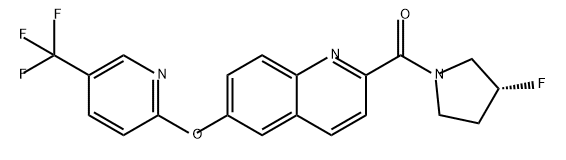 Methanone, [(3R)-3-fluoro-1-pyrrolidinyl][6-[[5-(trifluoromethyl)-2-pyridinyl]oxy]-2-quinolinyl]- Structure