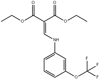 Propanedioic acid, 2-[[[3-(trifluoromethoxy)phenyl]amino]methylene]-, 1,3-diethyl ester Structure