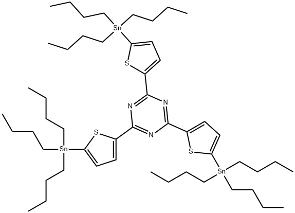 2,4,6-Tris[5-(tributylstannyl)-2-thienyl]-1,3,5-triazine Structure