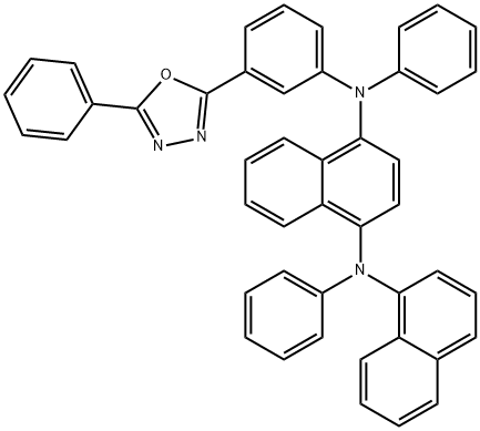 1,4-Naphthalenediamine, N1-1-naphthalenyl-N1,N4-diphenyl-N4-[3-(5-phenyl-1,3,4-oxadiazol-2-yl)phenyl]- Structure