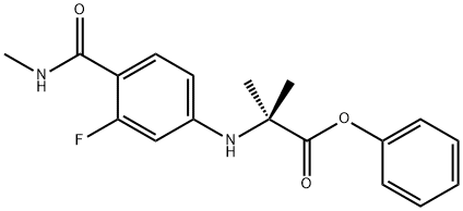 Alanine, N-[3-fluoro-4-[(methylamino)carbonyl]phenyl]-2-methyl-, phenyl ester 구조식 이미지