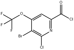 3-Bromo-2-chloro-4-(trifluoromethoxy)pyridine-6-carbonyl chloride Structure