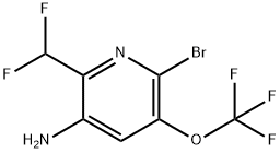 3-Amino-6-bromo-2-(difluoromethyl)-5-(trifluoromethoxy)pyridine Structure