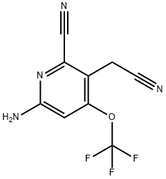 6-Amino-2-cyano-4-(trifluoromethoxy)pyridine-3-acetonitrile Structure