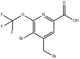 3-Bromo-4-(bromomethyl)-2-(trifluoromethoxy)pyridine-6-carboxylic acid Structure