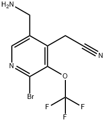 5-(Aminomethyl)-2-bromo-3-(trifluoromethoxy)pyridine-4-acetonitrile Structure