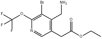 Ethyl 4-(aminomethyl)-3-bromo-2-(trifluoromethoxy)pyridine-5-acetate Structure