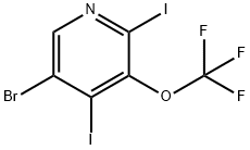 5-Bromo-2,4-diiodo-3-(trifluoromethoxy)pyridine Structure