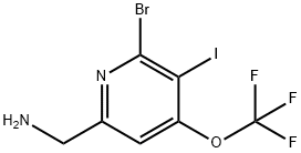 6-(Aminomethyl)-2-bromo-3-iodo-4-(trifluoromethoxy)pyridine Structure