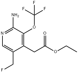 Ethyl 2-amino-5-(fluoromethyl)-3-(trifluoromethoxy)pyridine-4-acetate Structure