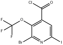 2-Bromo-6-iodo-3-(trifluoromethoxy)pyridine-4-carbonyl chloride Structure