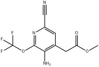 Methyl 3-amino-6-cyano-2-(trifluoromethoxy)pyridine-4-acetate Structure