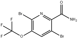 2,5-Dibromo-3-(trifluoromethoxy)pyridine-6-carboxamide Structure