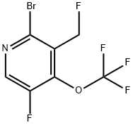 2-Bromo-5-fluoro-3-(fluoromethyl)-4-(trifluoromethoxy)pyridine Structure