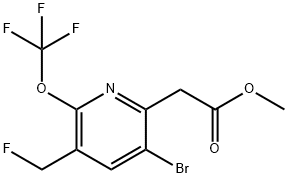 Methyl 3-bromo-5-(fluoromethyl)-6-(trifluoromethoxy)pyridine-2-acetate 구조식 이미지