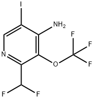 4-Amino-2-(difluoromethyl)-5-iodo-3-(trifluoromethoxy)pyridine Structure