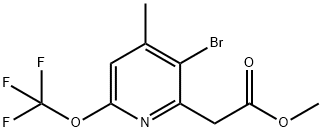 Methyl 3-bromo-4-methyl-6-(trifluoromethoxy)pyridine-2-acetate Structure