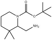 1-Piperidinecarboxylic acid, 2-(aminomethyl)-3,3-dimethyl-, 1,1-dimethylethyl ester Structure