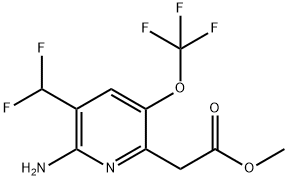 Methyl 2-amino-3-(difluoromethyl)-5-(trifluoromethoxy)pyridine-6-acetate Structure