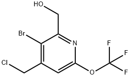 3-Bromo-4-(chloromethyl)-6-(trifluoromethoxy)pyridine-2-methanol Structure