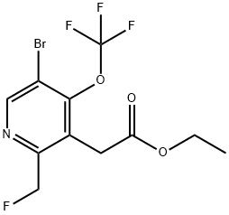 Ethyl 5-bromo-2-(fluoromethyl)-4-(trifluoromethoxy)pyridine-3-acetate Structure