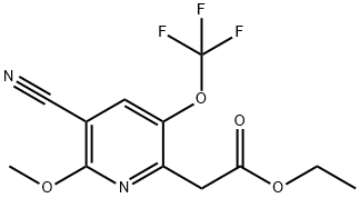 Ethyl 3-cyano-2-methoxy-5-(trifluoromethoxy)pyridine-6-acetate 구조식 이미지