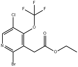 Ethyl 2-bromo-5-chloro-4-(trifluoromethoxy)pyridine-3-acetate Structure