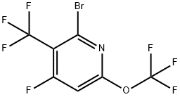 2-Bromo-4-fluoro-6-(trifluoromethoxy)-3-(trifluoromethyl)pyridine Structure