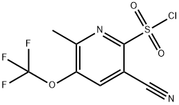 5-Cyano-2-methyl-3-(trifluoromethoxy)pyridine-6-sulfonyl chloride Structure