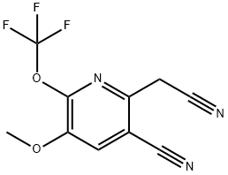 3-Cyano-5-methoxy-6-(trifluoromethoxy)pyridine-2-acetonitrile Structure