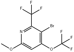 3-Bromo-6-methoxy-4-(trifluoromethoxy)-2-(trifluoromethyl)pyridine Structure