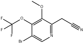 5-Bromo-3-methoxy-4-(trifluoromethoxy)pyridine-2-acetonitrile Structure