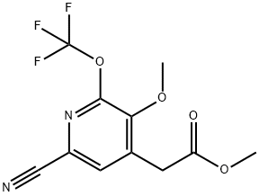 Methyl 6-cyano-3-methoxy-2-(trifluoromethoxy)pyridine-4-acetate Structure