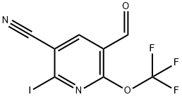 3-Cyano-2-iodo-6-(trifluoromethoxy)pyridine-5-carboxaldehyde Structure