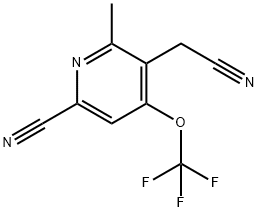 6-Cyano-2-methyl-4-(trifluoromethoxy)pyridine-3-acetonitrile Structure