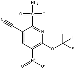 3-Cyano-5-nitro-6-(trifluoromethoxy)pyridine-2-sulfonamide Structure