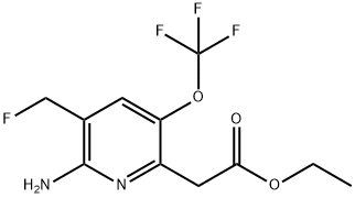 Ethyl 2-amino-3-(fluoromethyl)-5-(trifluoromethoxy)pyridine-6-acetate Structure